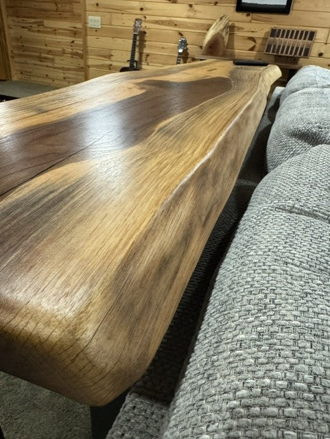 The Long Game | Live Edge Walnut Entertainment Table