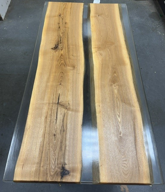 The Divide | Ash & Resin Coffee Table with Custom Ash Base