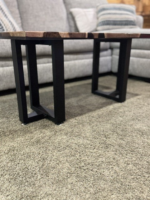 The Blackwater | Walnut & Translucent Black Epoxy Table