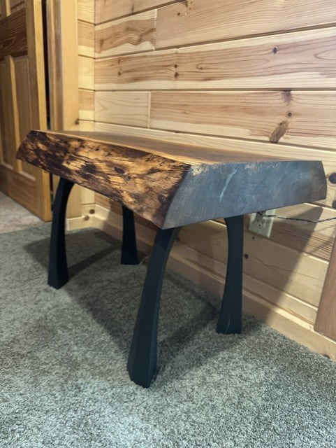 The Stout | Live Edge Walnut Bench & Side Table