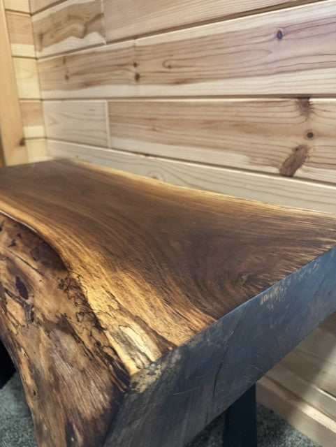 The Stout | Live Edge Walnut Bench & Side Table
