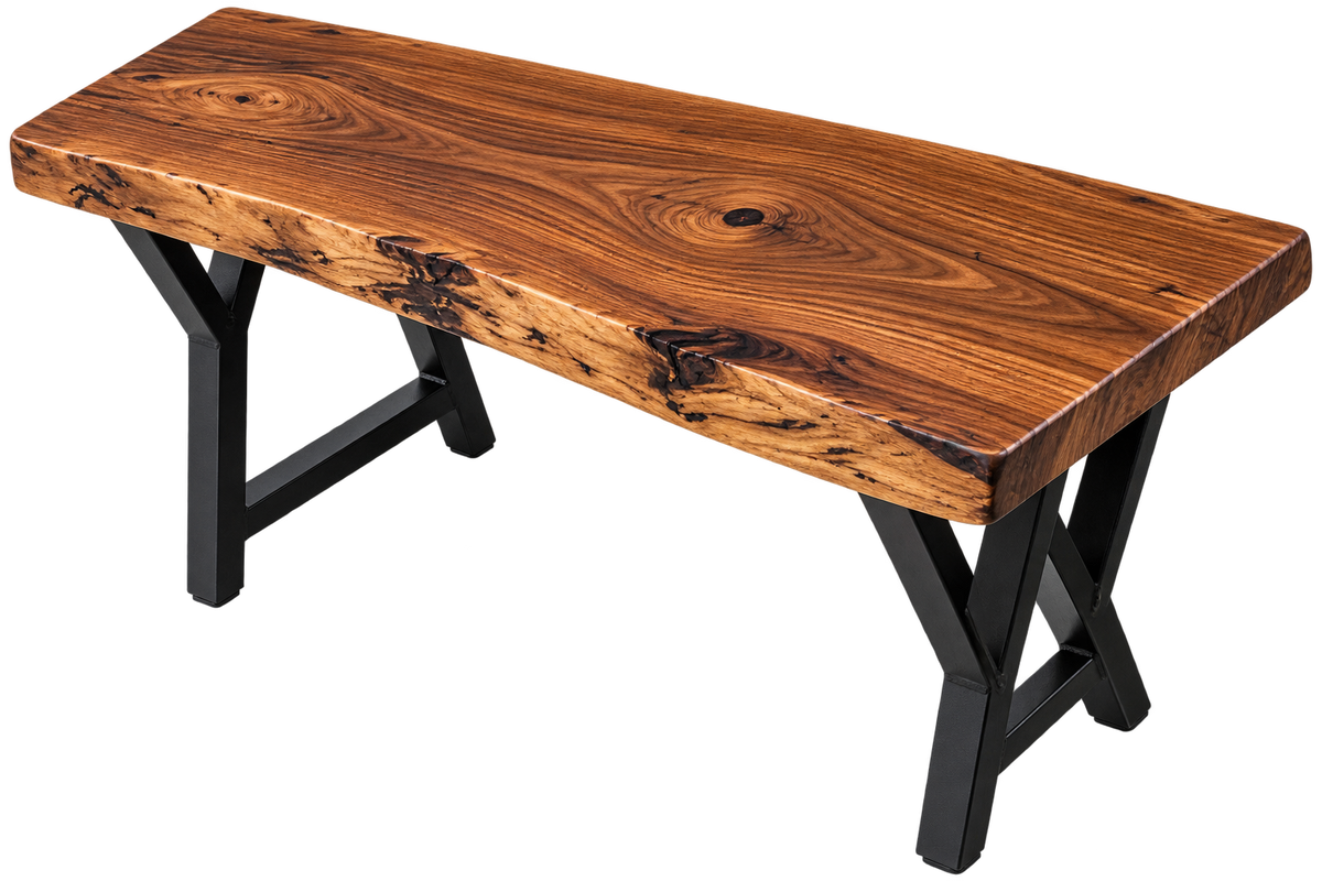 The Ridge | Walnut Console Table with A-Frame Metal Legs