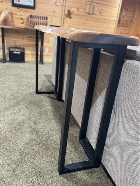 The Long Game | Live Edge Walnut Entertainment Table