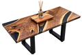 The Blackwater | Walnut & Translucent Black Epoxy Table