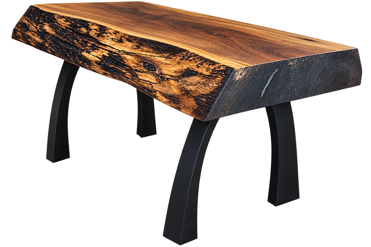 The Stout | Live Edge Walnut Bench & Side Table