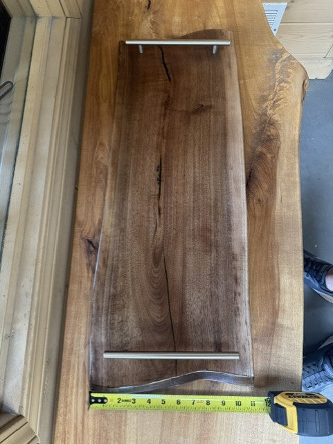 The Butler | Walnut Serving Platter with Metal Handles
