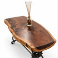 The Harbor Encore | Live Edge Walnut & Blue Resin Coffee / Side Table
