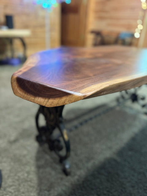 The Harbor Encore | Live Edge Walnut & Blue Resin Coffee / Side Table