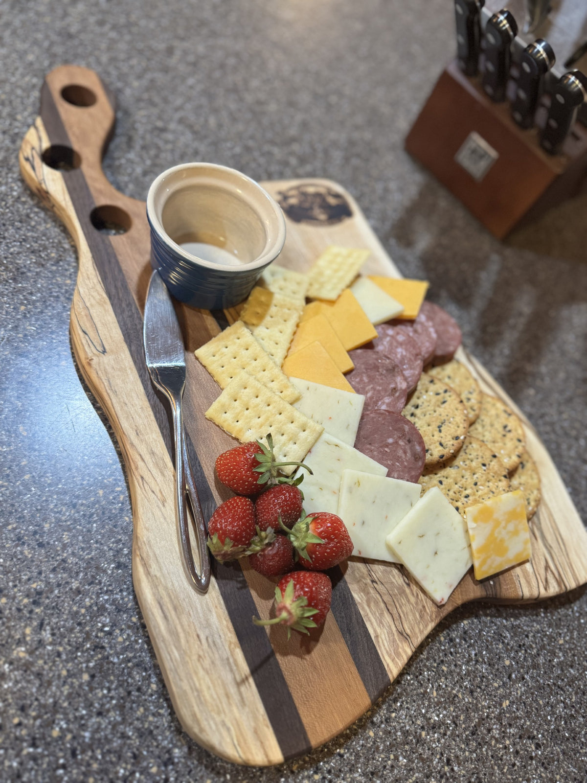 The Showpiece | Spalted Maple, Sappy Walnut & Cherry Serving Board